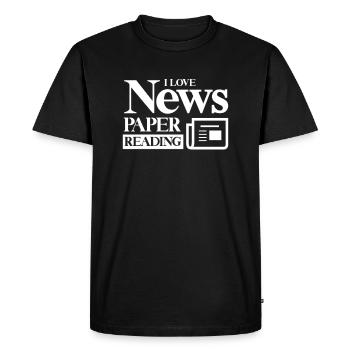 I love reading newspaper magazine readers - Men's Premium Organic T-Shirt - black - Front - Nico (187cm)