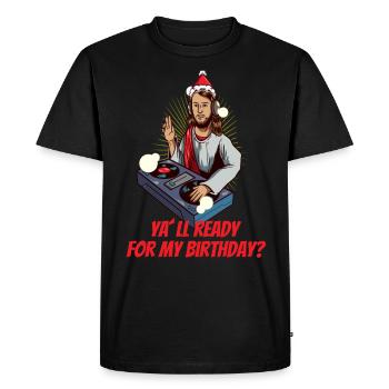 Lustiges Jesus Weihnachtsshirt Weihnachten - Männer Premium Bio T-Shirt - Schwarz - Vorne - Nico (187cm)