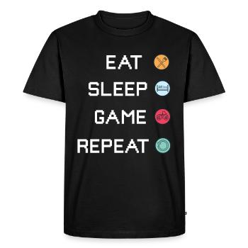 Eat Sleep Game Repeat - Gaming gaming video games - Men's Premium Organic T-Shirt - black - Front - Nico (187cm)