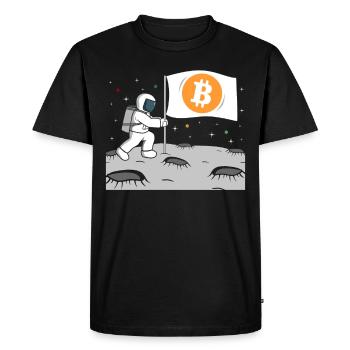 Astronaut Bitcoin Lune BTC - T-shirt Premium bio Homme - noir - Devant - Nico (187cm)