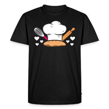Boulangère - T-shirt Premium bio Homme - noir - Devant - Nico (187cm)