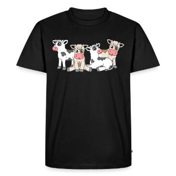 Les veaux - T-shirt Premium bio Homme - noir - Devant - Nico (187cm)