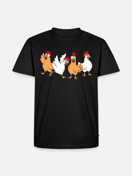 Polli divertenti - Maglietta ecologica premium da uomo - nero