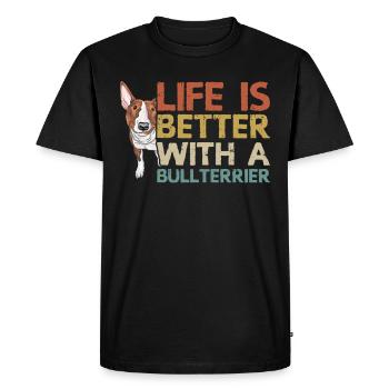 Bull Terrier | Cadeau de propriétaire de chien Bull Terrier - T-shirt Premium bio Homme - noir - Devant - Nico (187cm)