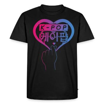 K-Pop Heart Love Pop Music Coréen Corée - T-shirt Premium bio Homme - noir - Devant - Nico (187cm)