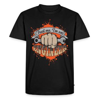 Engineer - Engineer - Men's Premium Organic T-Shirt - black - Front - Nico (187cm)