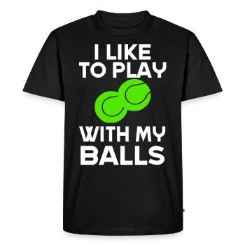 Tennis Tennis Player Gift Jeu de tennis - T-shirt Premium bio Homme - noir - Devant - Nico (187cm)