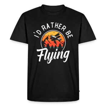 Aviator airplane flying runway gift - Men's Premium Organic T-Shirt - black - Front - Nico (187cm)