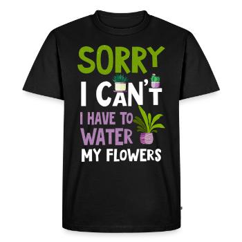 Je dois arroser mes fleurs - T-shirt Premium bio Homme - noir - Devant - Nico (187cm)