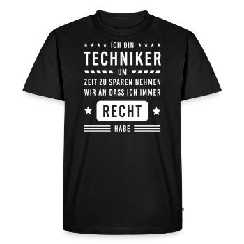 Staatlich geprüfter Techniker Meister Geschenk - Männer Premium Bio T-Shirt - Schwarz - Vorne - Nico (187cm)