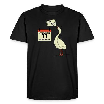 Oie de Saint-Martin pour la parade des lanternes - T-shirt Premium bio Homme - noir - Devant - Nico (187cm)