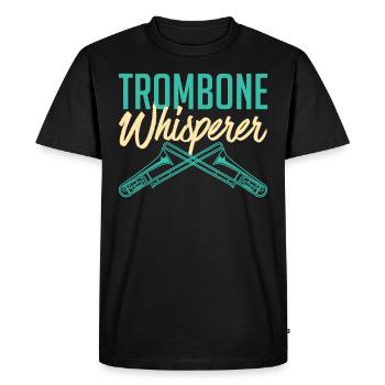 Trombone Whisperer Music Lover Marching Band Cuivres - T-shirt Premium bio Homme - noir - Devant - Nico (187cm)