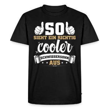 Idée cadeau gendre cadeau gendre - T-shirt Premium bio Homme - noir - Devant - Nico (187cm)
