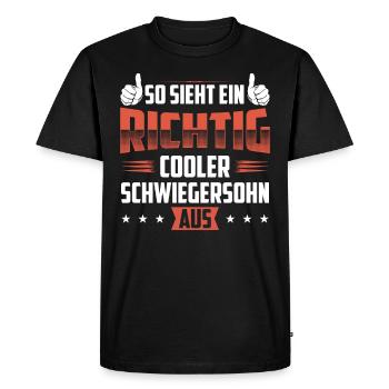 Idée cadeau gendre cadeau gendre - T-shirt Premium bio Homme - noir - Devant - Nico (187cm)