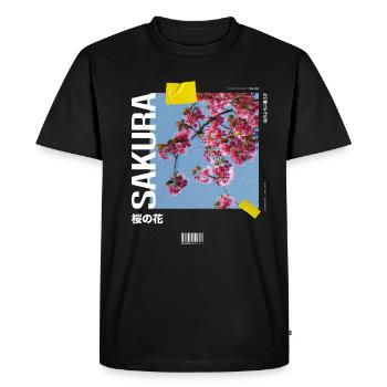 Sakura - Men's Premium Organic T-Shirt - black - Front - Nico (187cm)