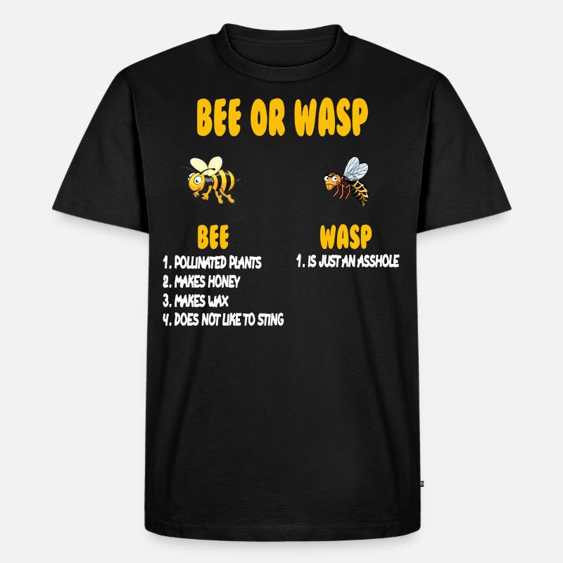 Bee or Wasp - Männer Premium Bio T-Shirt - Schwarz