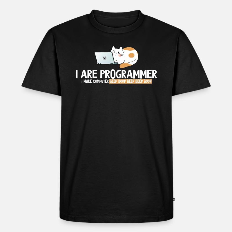 I program cat programmer - Men's Premium Organic T-Shirt - black