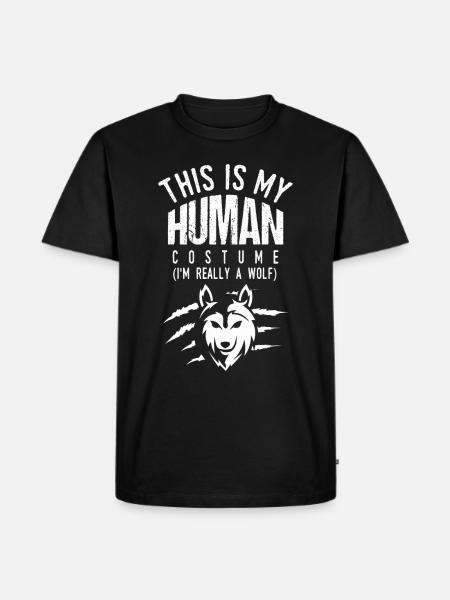 Wolf Wölfe Wolfsrudel Leitwolf Werwolf - Männer Premium Bio T-Shirt - Schwarz