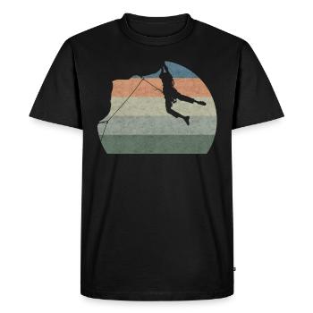 Grimpeur vintage escalade alpiniste boulderer - T-shirt Premium bio Homme - noir - Devant - Nico (187cm)
