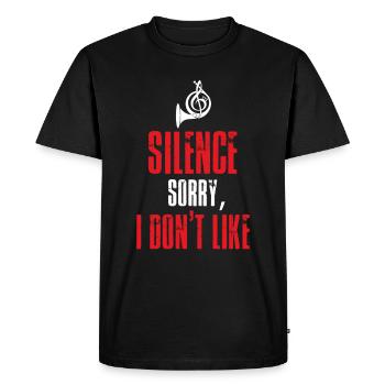 Klaxon Silence instrument à vent concert joueur de cor - T-shirt Premium bio Homme - noir - Devant - Nico (187cm)