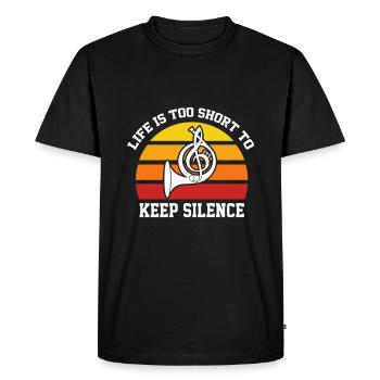 Horn Retro Concert Band Musicien de concert - T-shirt Premium bio Homme - noir - Devant - Nico (187cm)