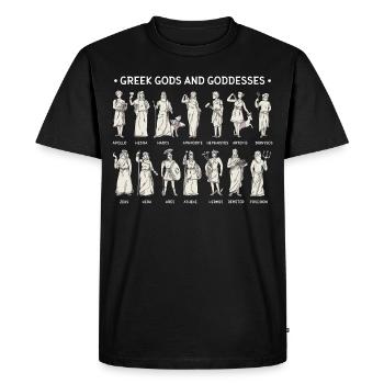 Greek gods and goddesses - Men's Premium Organic T-Shirt - black - Front - Nico (187cm)