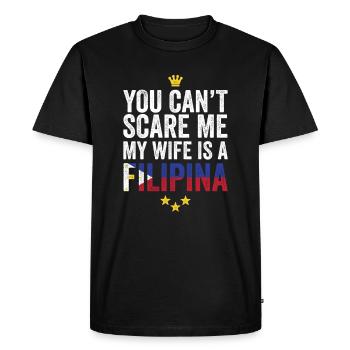 Je ne peux pas me faire peur, ma femme est philippine Philippines Pinoy - T-shirt Premium bio Homme - noir - Devant - Nico (187cm)
