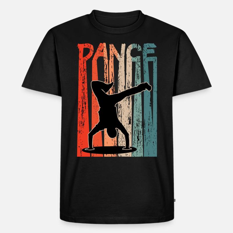 Breakdance B-Boy Retro - Männer Premium Bio T-Shirt - Schwarz