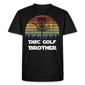 Cadeau de chemise de frisbee de frère de disque de golf rétro - T-shirt Premium bio Homme - noir - Devant - Nico (187cm)