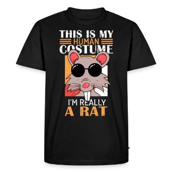 Rat, amoureux des rats, rats - T-shirt Premium bio Homme - noir - Devant - Nico (187cm)