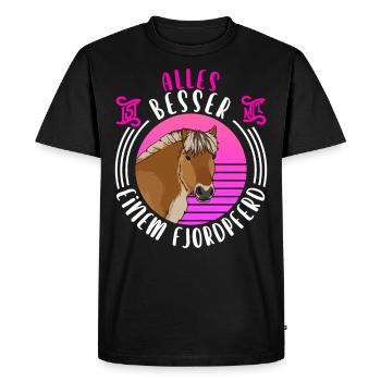 Cheval Fjord Idée cadeau Fjordi Poney Fjord - T-shirt Premium bio Homme - noir - Devant - Nico (187cm)