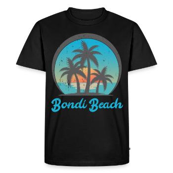 Bondi Beach Vintage Palm - T-shirt Premium bio Homme - noir - Devant - Nico (187cm)