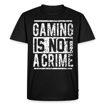 Jouer n'est pas un crime - T-shirt Premium bio Homme - noir - Devant - Nico (187cm)