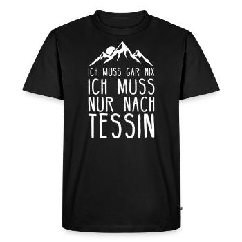 Tessin Kanton Schweiz Geschenk Swiss - Männer Premium Bio T-Shirt - Schwarz - Vorne - Nico (187cm)