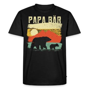 Papa Bär - Männer Premium Bio T-Shirt - Schwarz - Vorne - Nico (187cm)