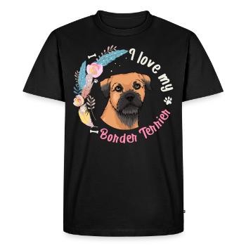 Border terrier - T-shirt Premium bio Homme - noir - Devant - Nico (187cm)