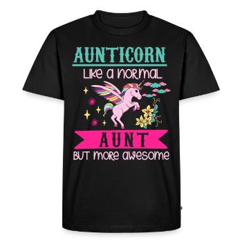 Cadeau de tante paillettes arc-en-ciel Licorne Licorne - T-shirt Premium bio Homme - noir - Devant - Nico (187cm)