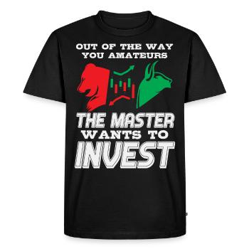 Investissez dans des actions en bourse - T-shirt Premium bio Homme - noir - Devant - Nico (187cm)
