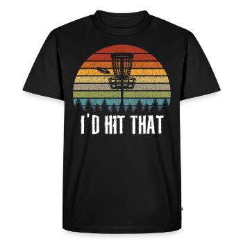 T-shirt drôle de cadeau de golf de disque de frisbee que je frapperais - T-shirt Premium bio Homme - noir - Devant - Nico (187cm)
