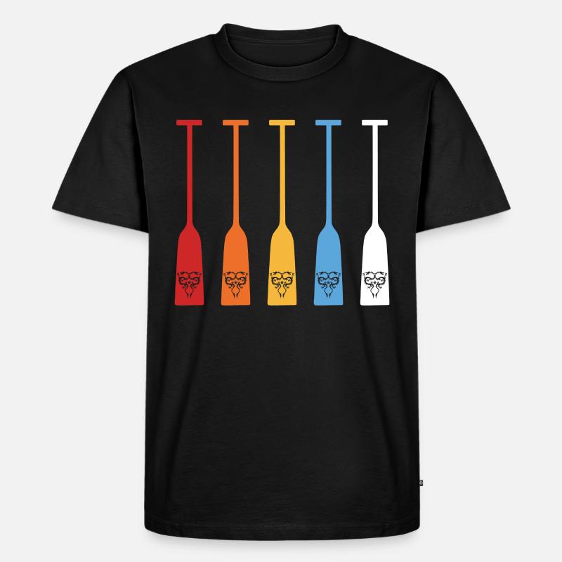 Drachenboot Paddel Retro - Männer Premium Bio T-Shirt - Schwarz