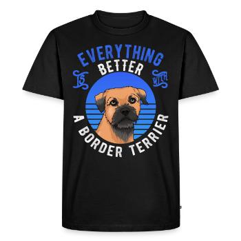 Cadeau de chien drôle de border terrier - T-shirt Premium bio Homme - noir - Devant - Nico (187cm)