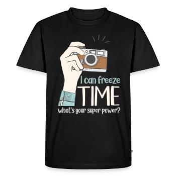 Funny photographer I can freeze time What - Men's Premium Organic T-Shirt - black - Front - Nico (187cm)