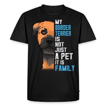 Idée cadeau Border Terrier - T-shirt Premium bio Homme - noir - Devant - Nico (187cm)