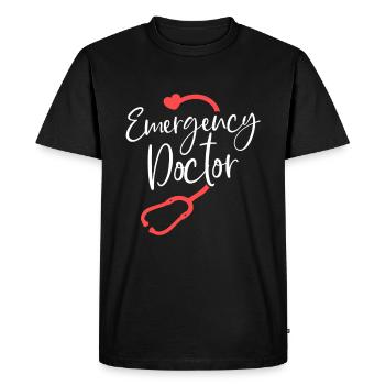 Médecin d'urgence hôpital stéthoscope médecin - T-shirt Premium bio Homme - noir - Devant - Nico (187cm)