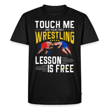 Wrestling wrestlers wrestling wrestler martial arts - Men's Premium Organic T-Shirt - black - Front - Nico (187cm)