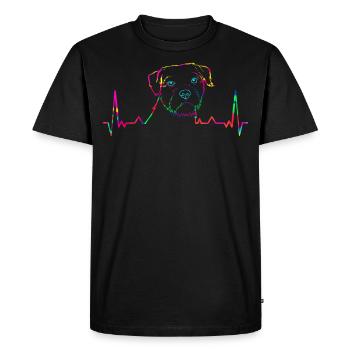 Cadeau coloré d'ECG de border terrier - T-shirt Premium bio Homme - noir - Devant - Nico (187cm)