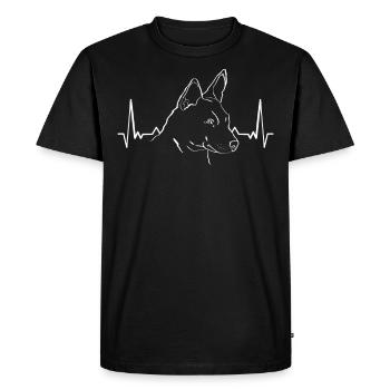 Basenji dog EKG gift - Men's Premium Organic T-Shirt - black - Front - Nico (187cm)