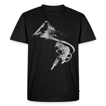 Cadeau de course cycliste pour papy et cyclistes en VTT - T-shirt Premium bio Homme - noir - Devant - Nico (187cm)