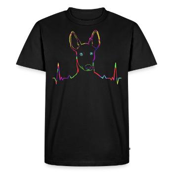 EKG pour chien Podenco coloré - T-shirt Premium bio Homme - noir - Devant - Nico (187cm)