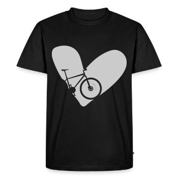 Road bike in Vienna in the bike park on the mountain with children - Men's Premium Organic T-Shirt - black - Front - Nico (187cm)